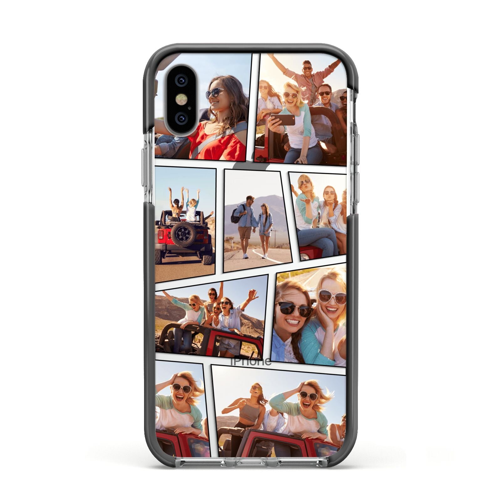 Abstract Comic Strip Photo Apple iPhone Xs Impact Case Black Edge on Silver Phone