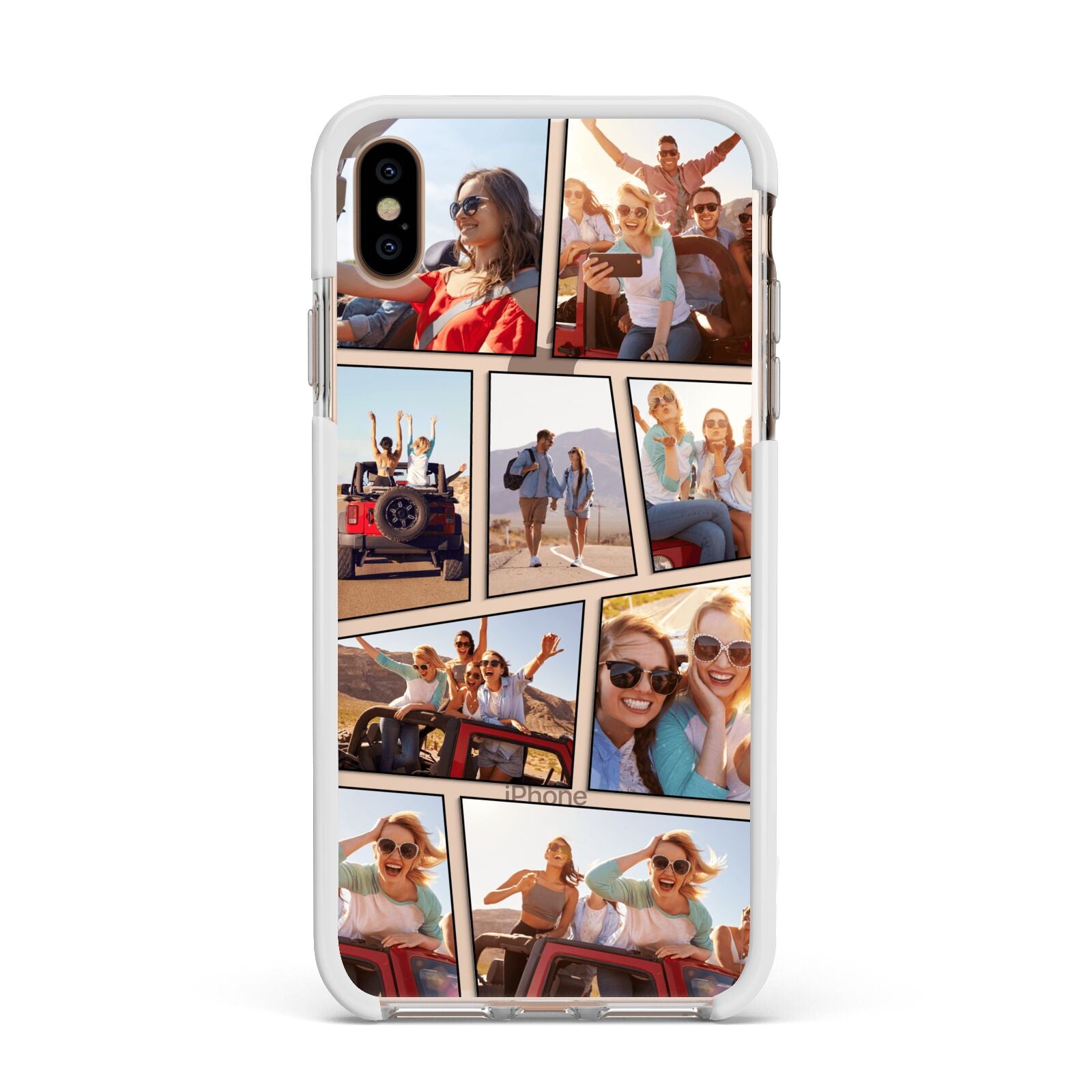 Abstract Comic Strip Photo Apple iPhone Xs Max Impact Case White Edge on Gold Phone