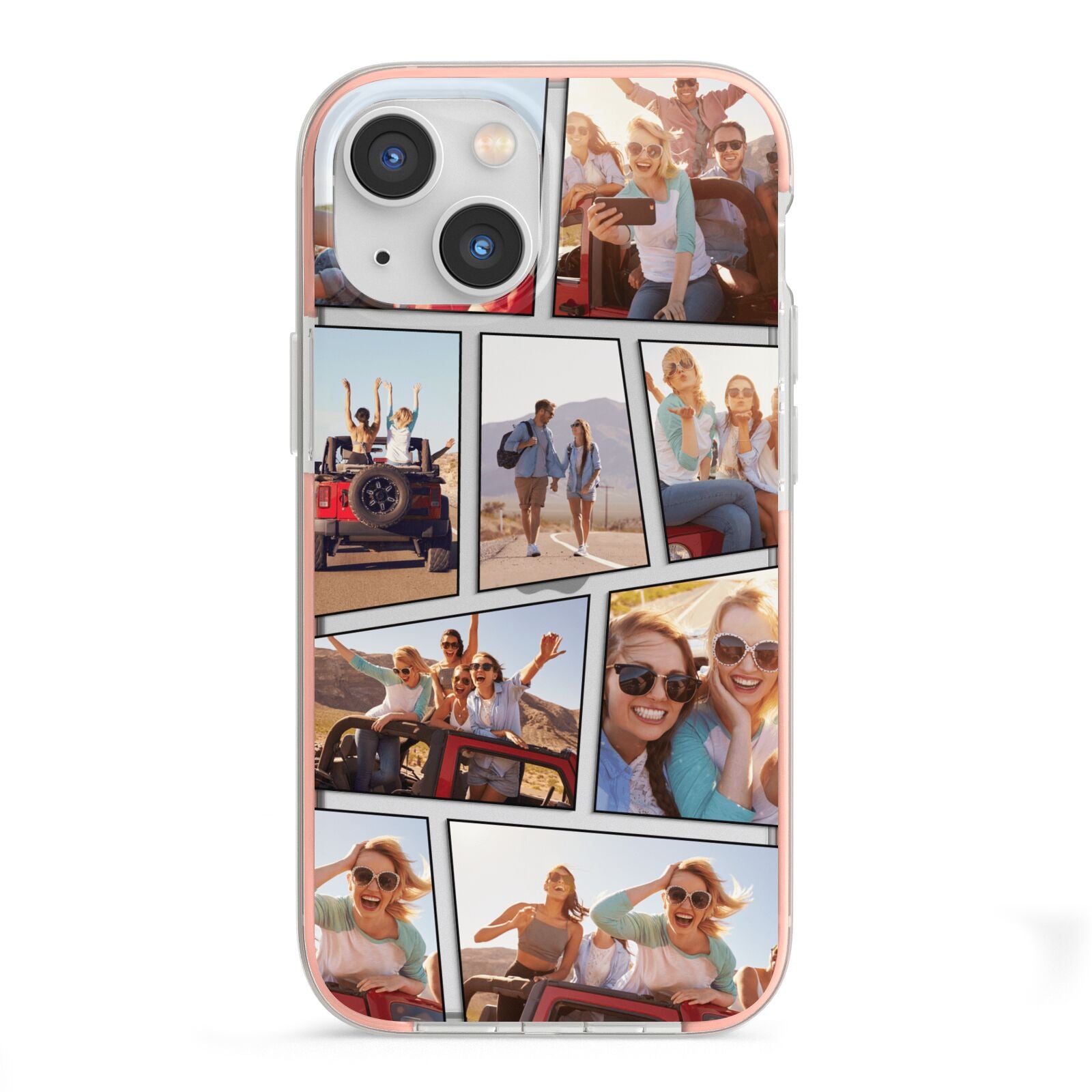 Abstract Comic Strip Photo iPhone 13 Mini TPU Impact Case with Pink Edges