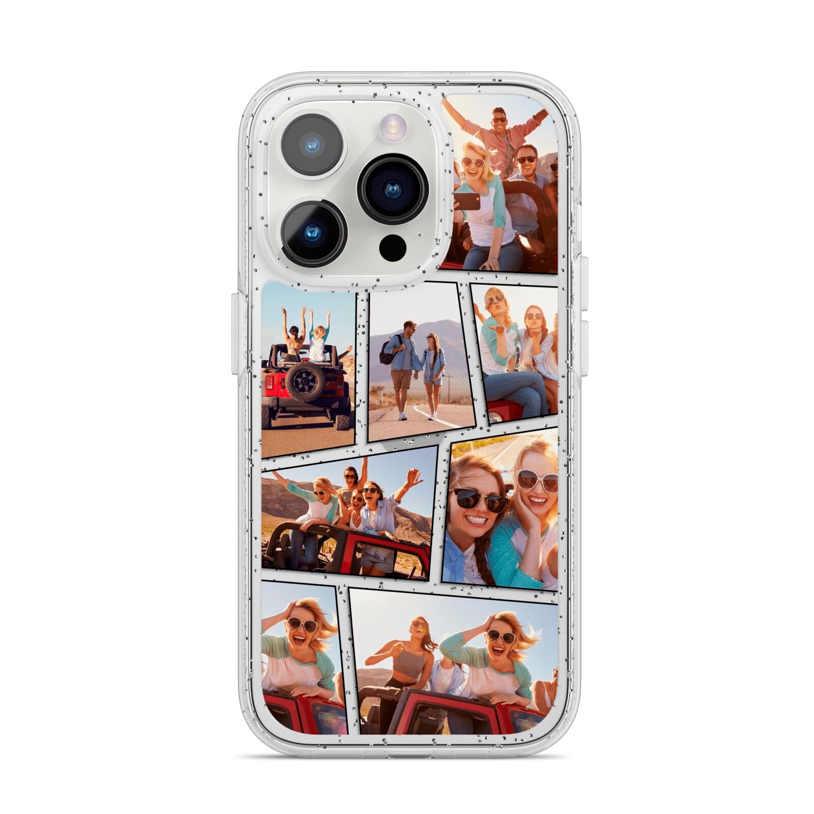 Abstract Comic Strip Photo iPhone 14 Pro Glitter Tough Case Silver
