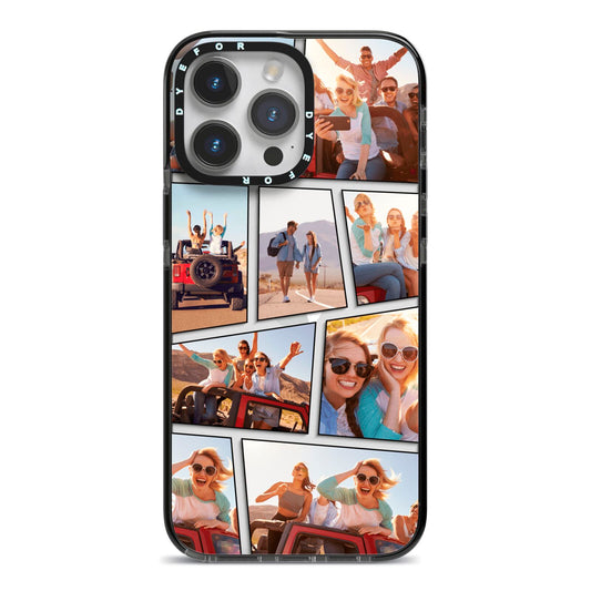 Abstract Comic Strip Photo iPhone 14 Pro Max Black Impact Case on Silver phone