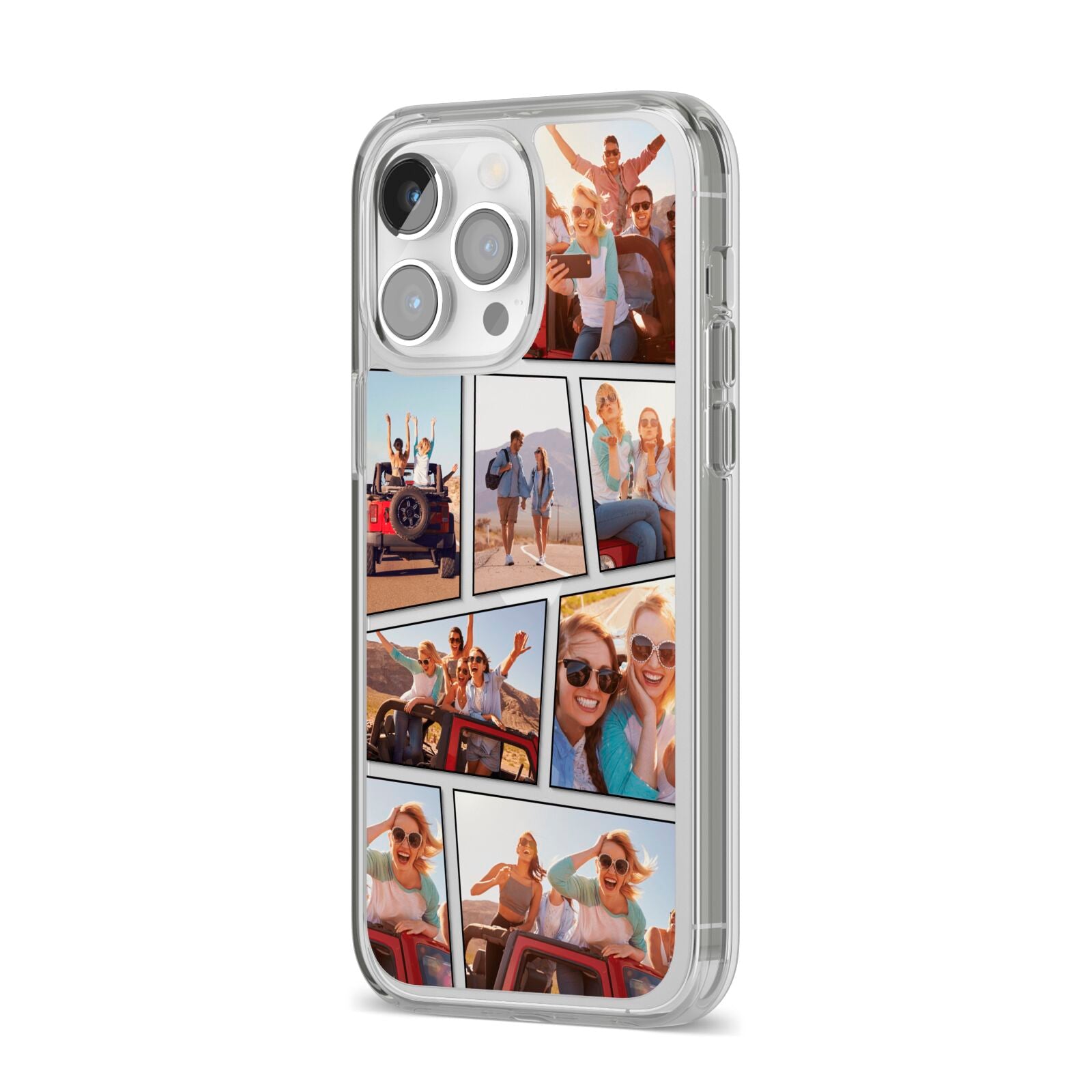 Abstract Comic Strip Photo iPhone 14 Pro Max Clear Tough Case Silver Angled Image