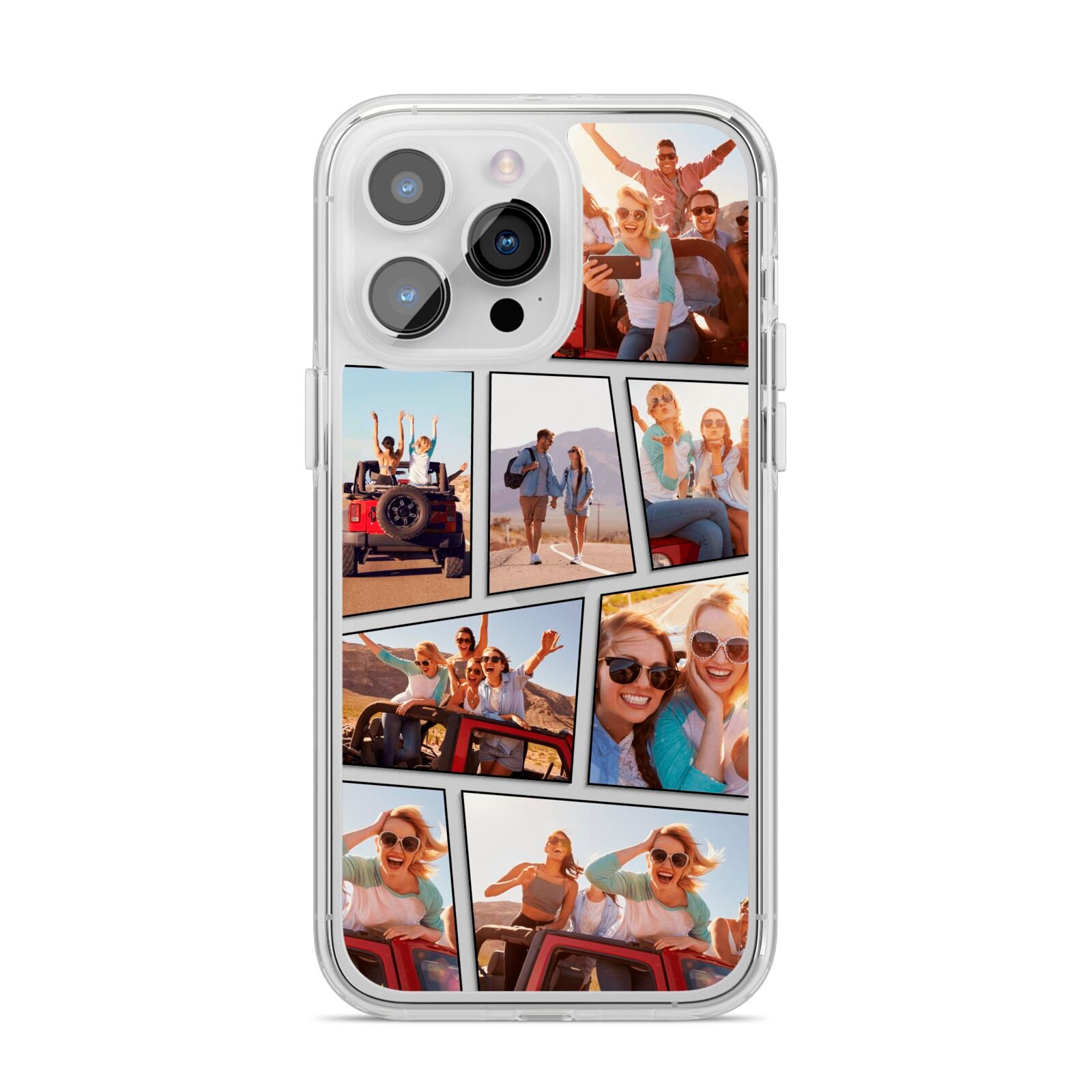 Abstract Comic Strip Photo iPhone 14 Pro Max Clear Tough Case Silver