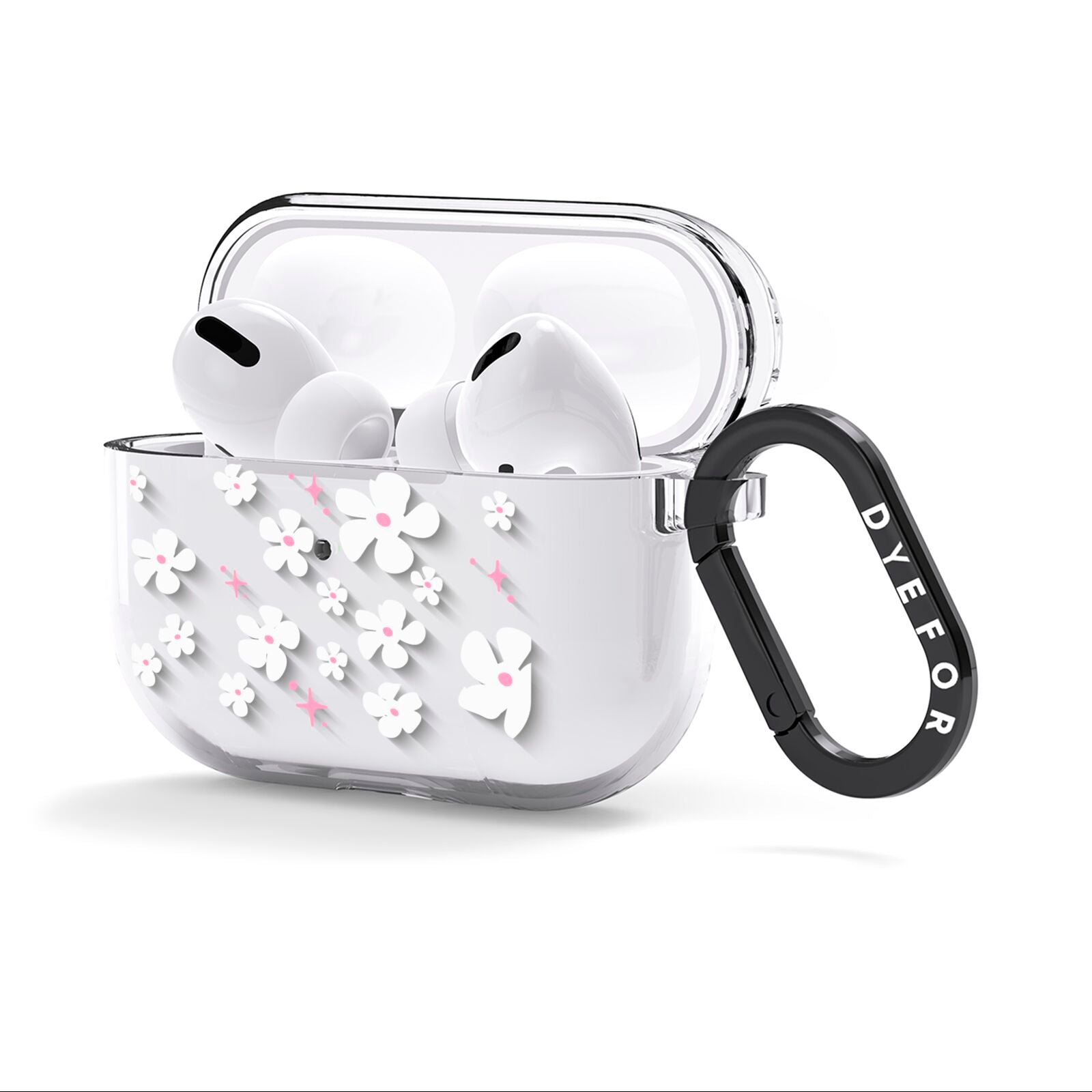 Abstract Daisy AirPods Clear Case 3rd Gen Side Image