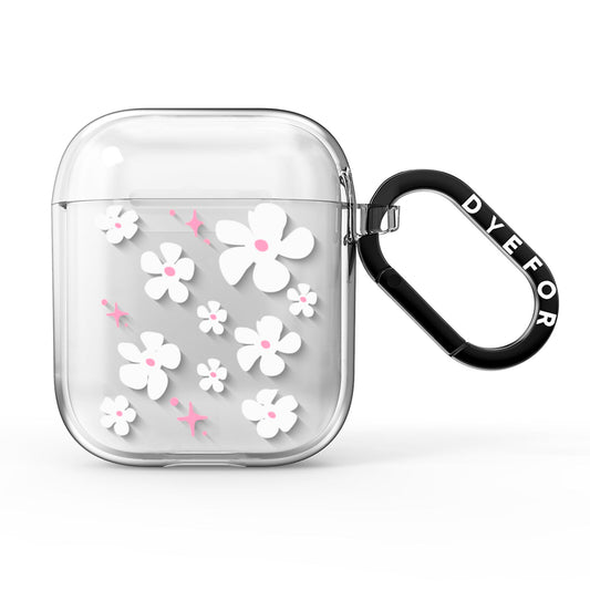 Abstract Daisy AirPods Clear Case