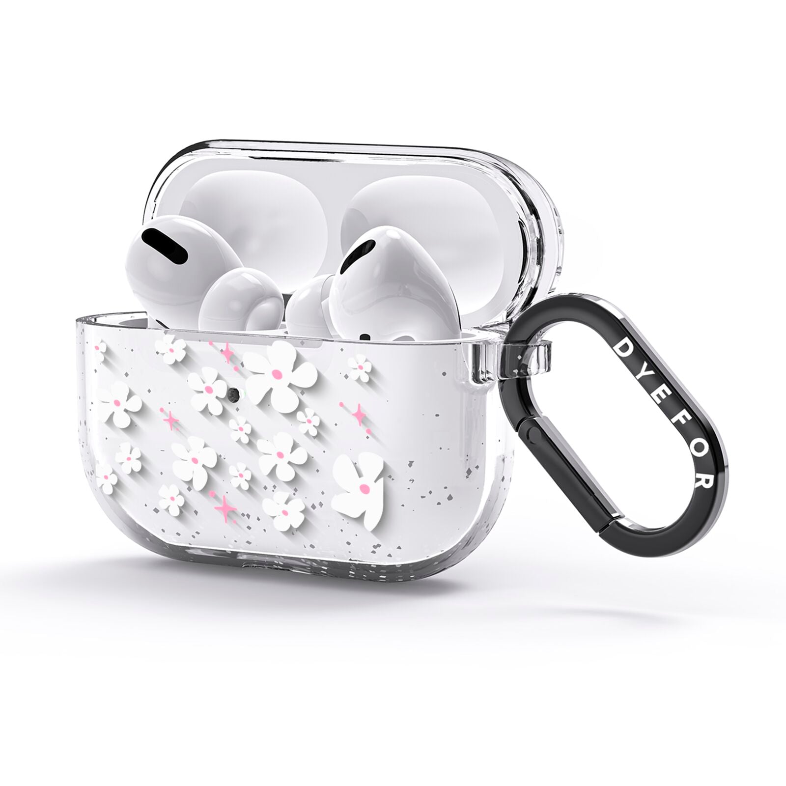 Abstract Daisy AirPods Glitter Case 3rd Gen Side Image
