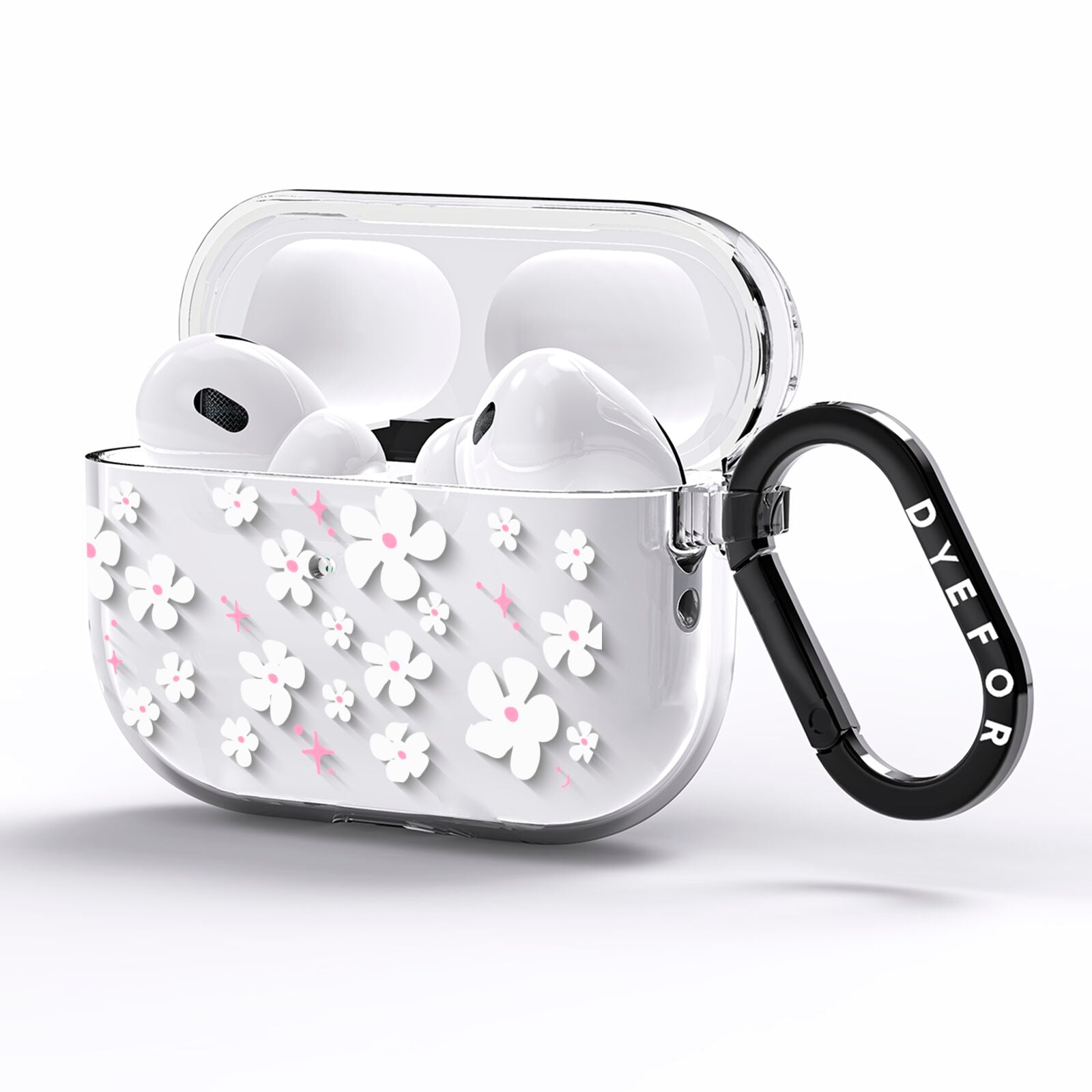 Abstract Daisy AirPods Pro Clear Case Side Image