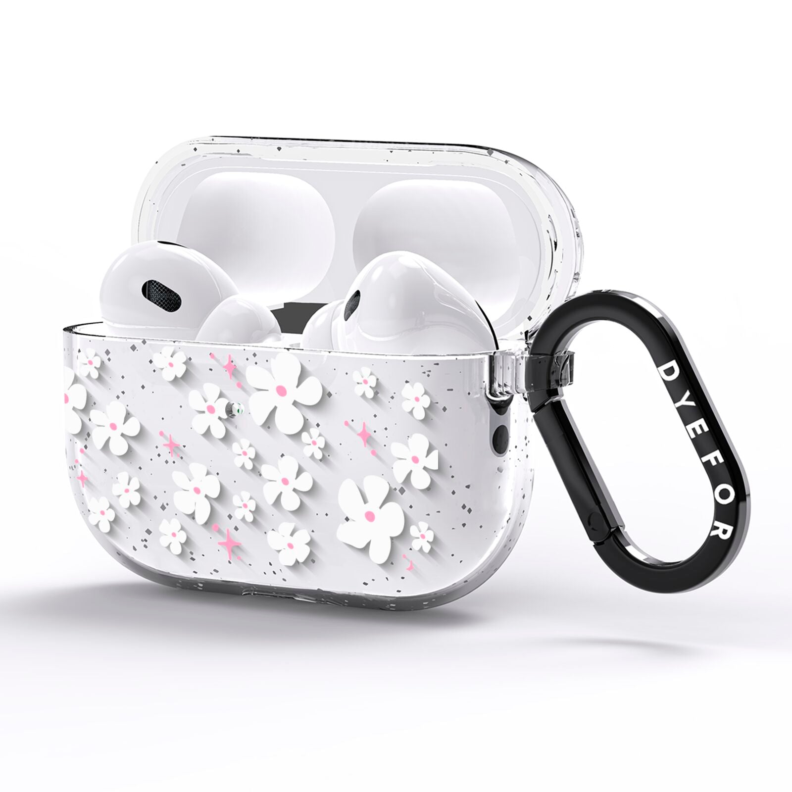 Abstract Daisy AirPods Pro Glitter Case Side Image
