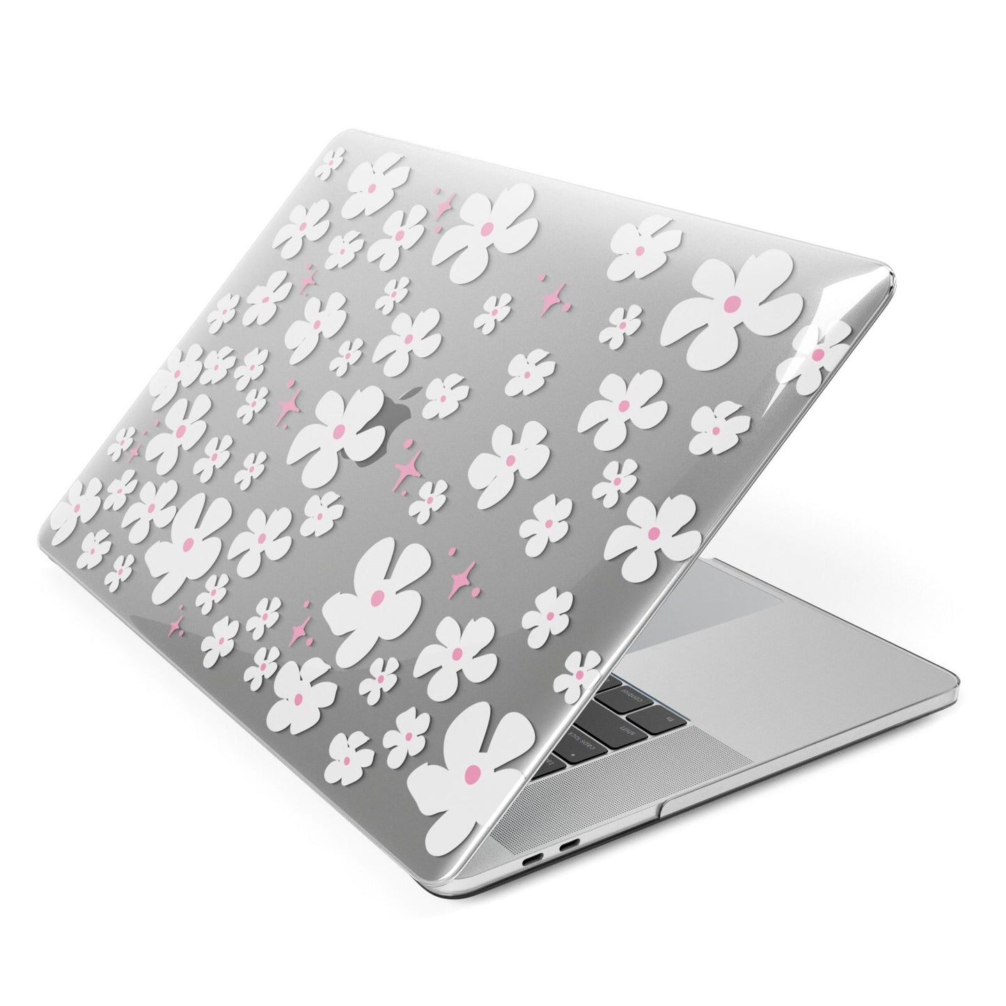 Abstract Daisy Apple MacBook Case Side View