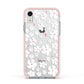 Abstract Daisy Apple iPhone XR Impact Case Pink Edge on Silver Phone