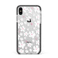 Abstract Daisy Apple iPhone Xs Max Impact Case Black Edge on Silver Phone