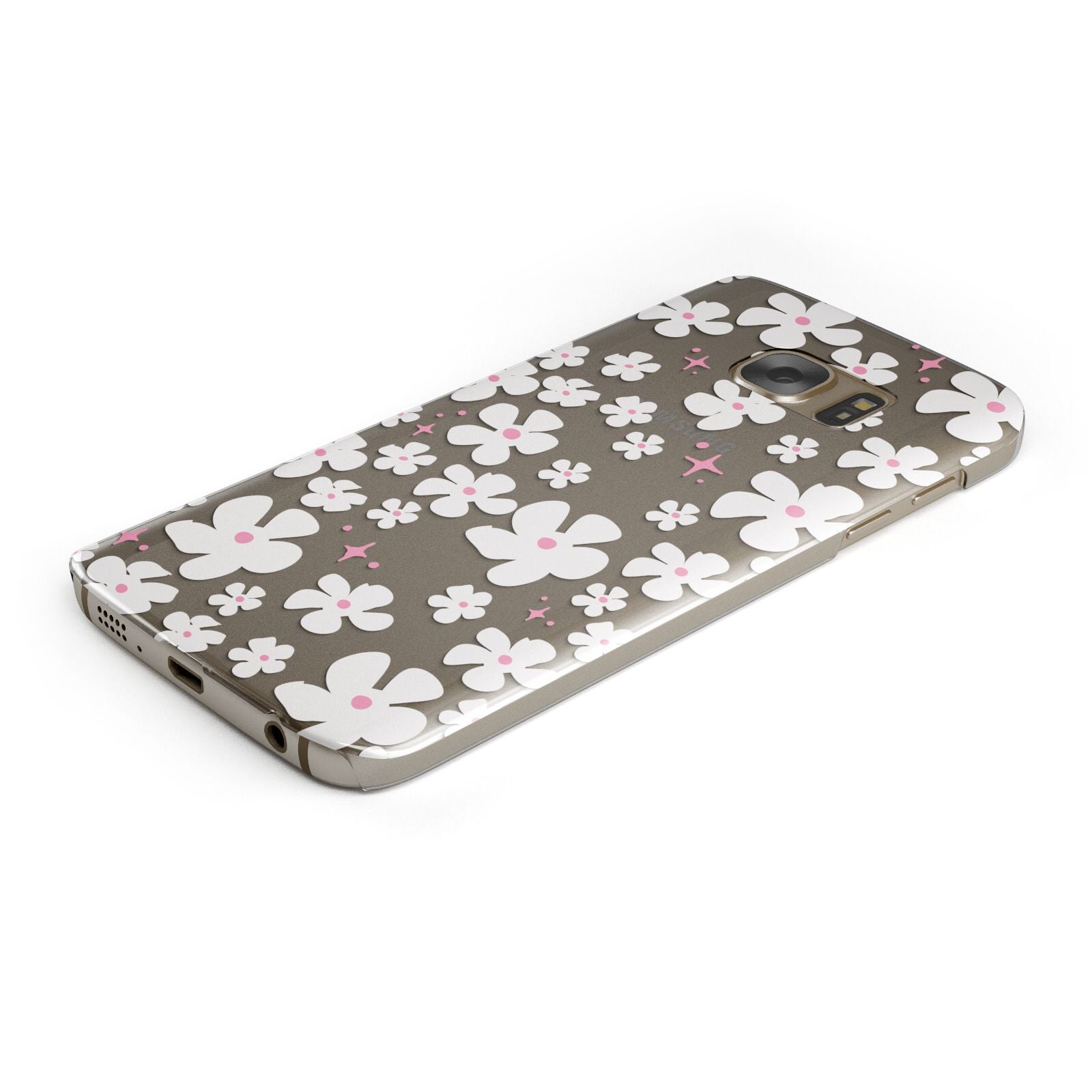 Abstract Daisy Protective Samsung Galaxy Case Angled Image