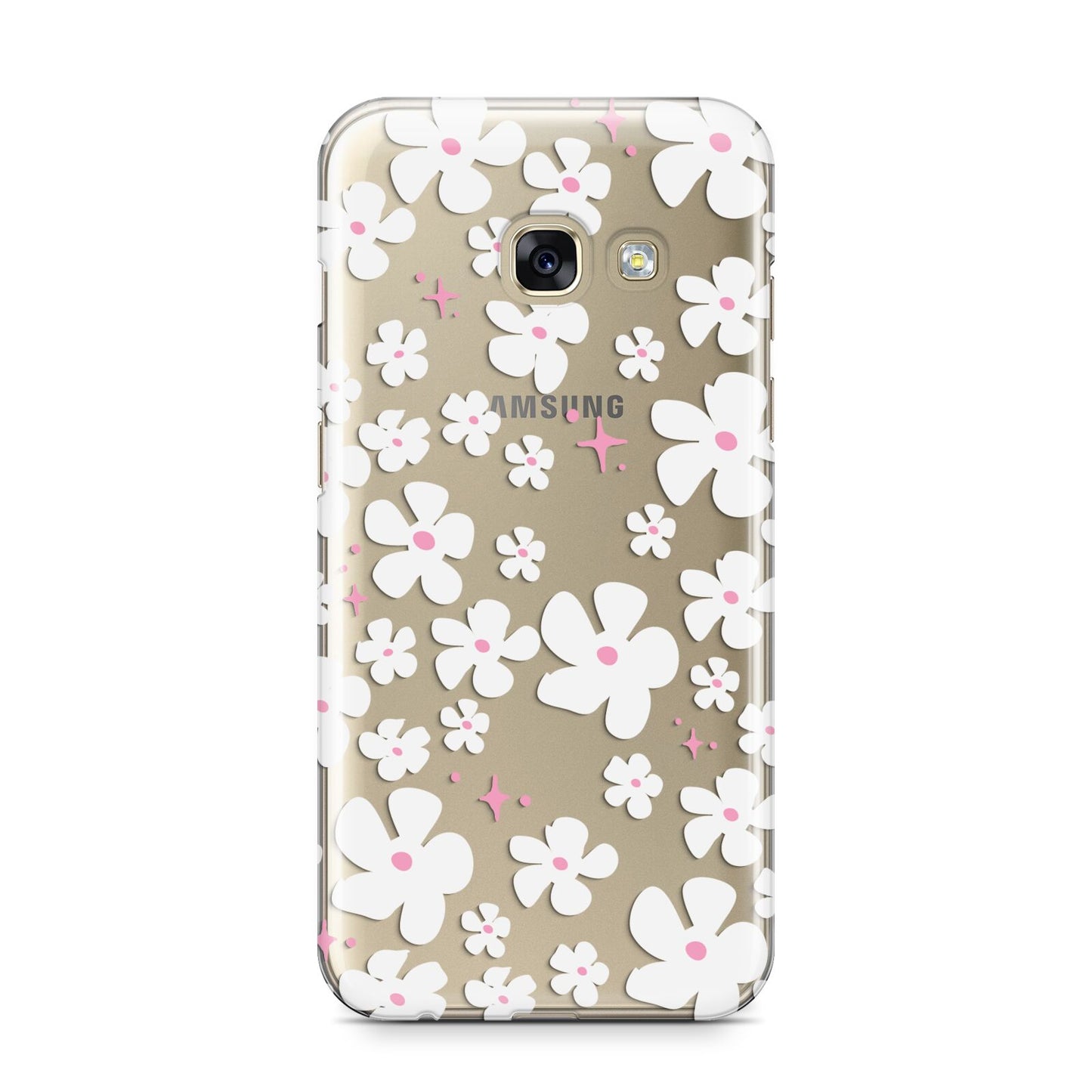 Abstract Daisy Samsung Galaxy A3 2017 Case on gold phone