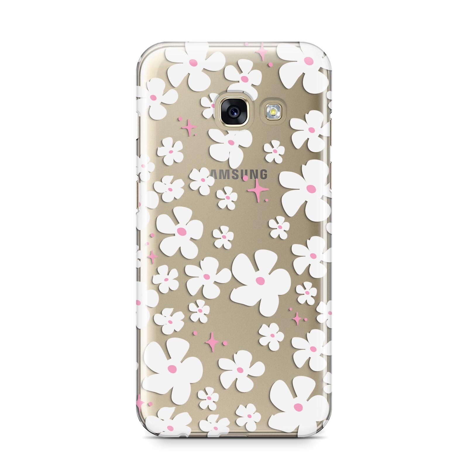 Abstract Daisy Samsung Galaxy A3 2017 Case on gold phone
