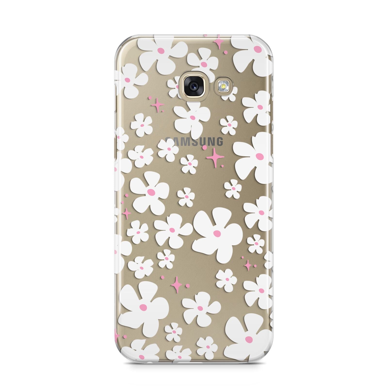 Abstract Daisy Samsung Galaxy A5 2017 Case on gold phone