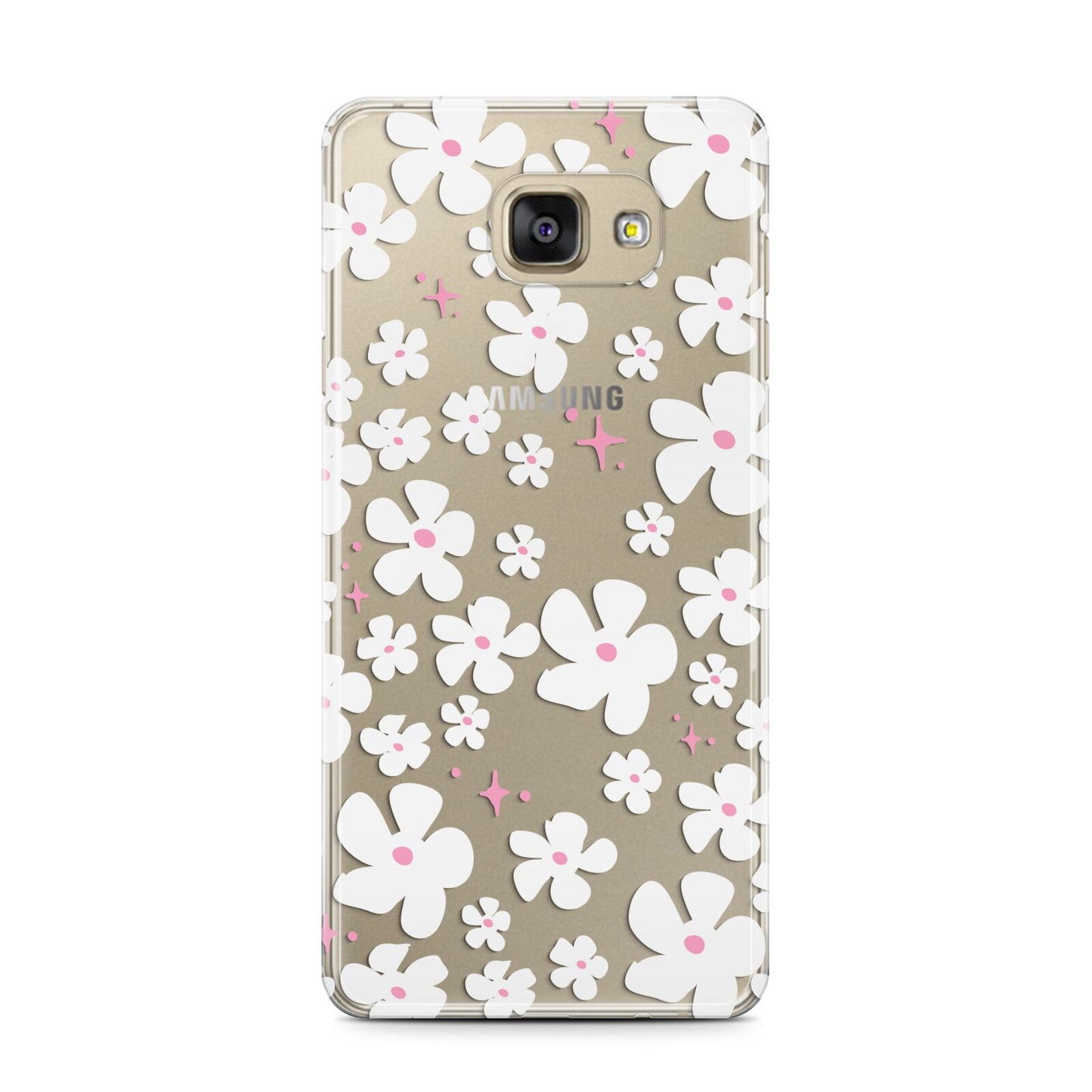 Abstract Daisy Samsung Galaxy A7 2016 Case on gold phone