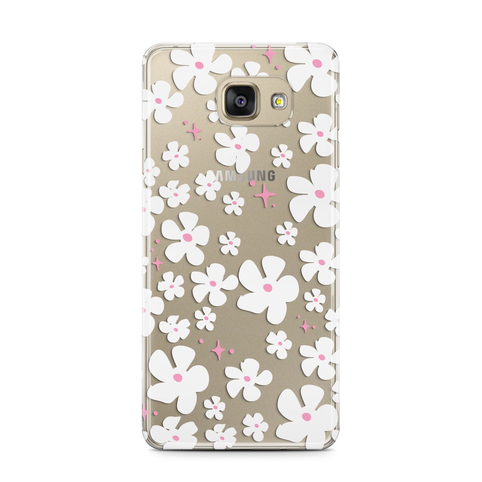 Abstract Daisy Samsung Galaxy A7 2016 Case on gold phone