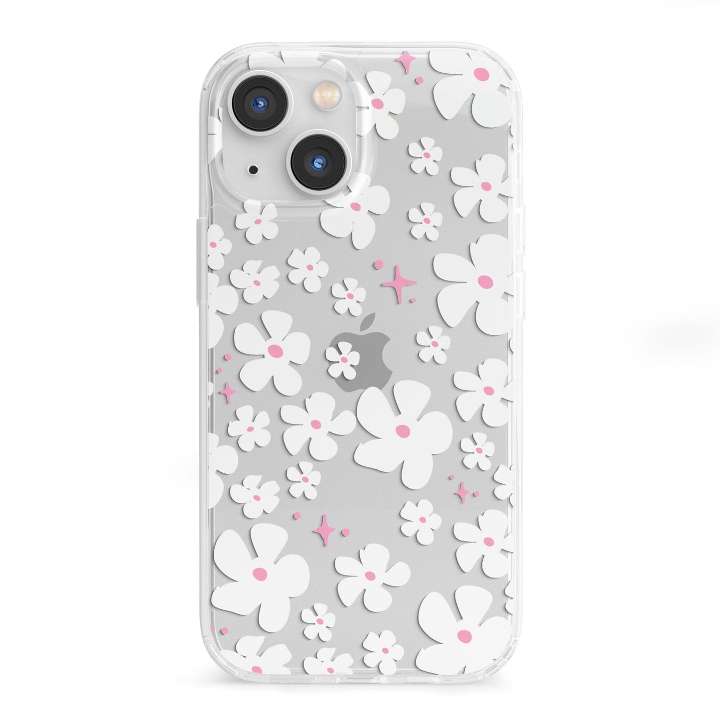 Abstract Daisy iPhone 13 Mini Clear Bumper Case
