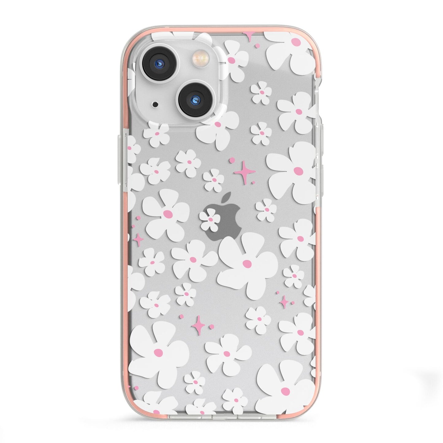 Abstract Daisy iPhone 13 Mini TPU Impact Case with Pink Edges