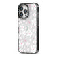 Abstract Daisy iPhone 13 Pro Black Impact Case Side Angle on Silver phone