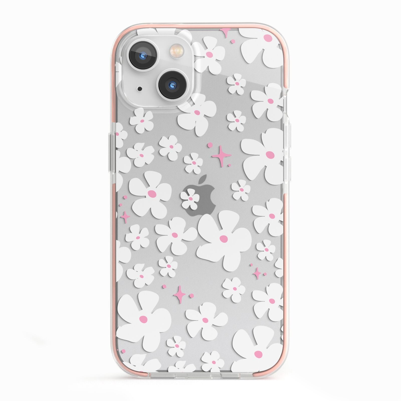 Abstract Daisy iPhone 13 TPU Impact Case with Pink Edges