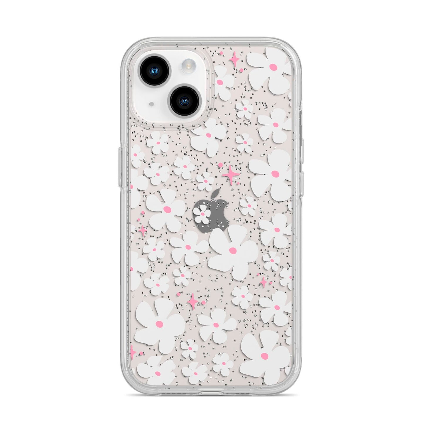 Abstract Daisy iPhone 14 Glitter Tough Case Starlight