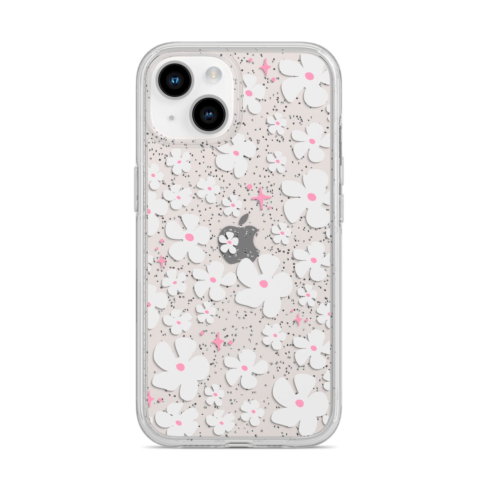 Abstract Daisy iPhone 14 Glitter Tough Case Starlight