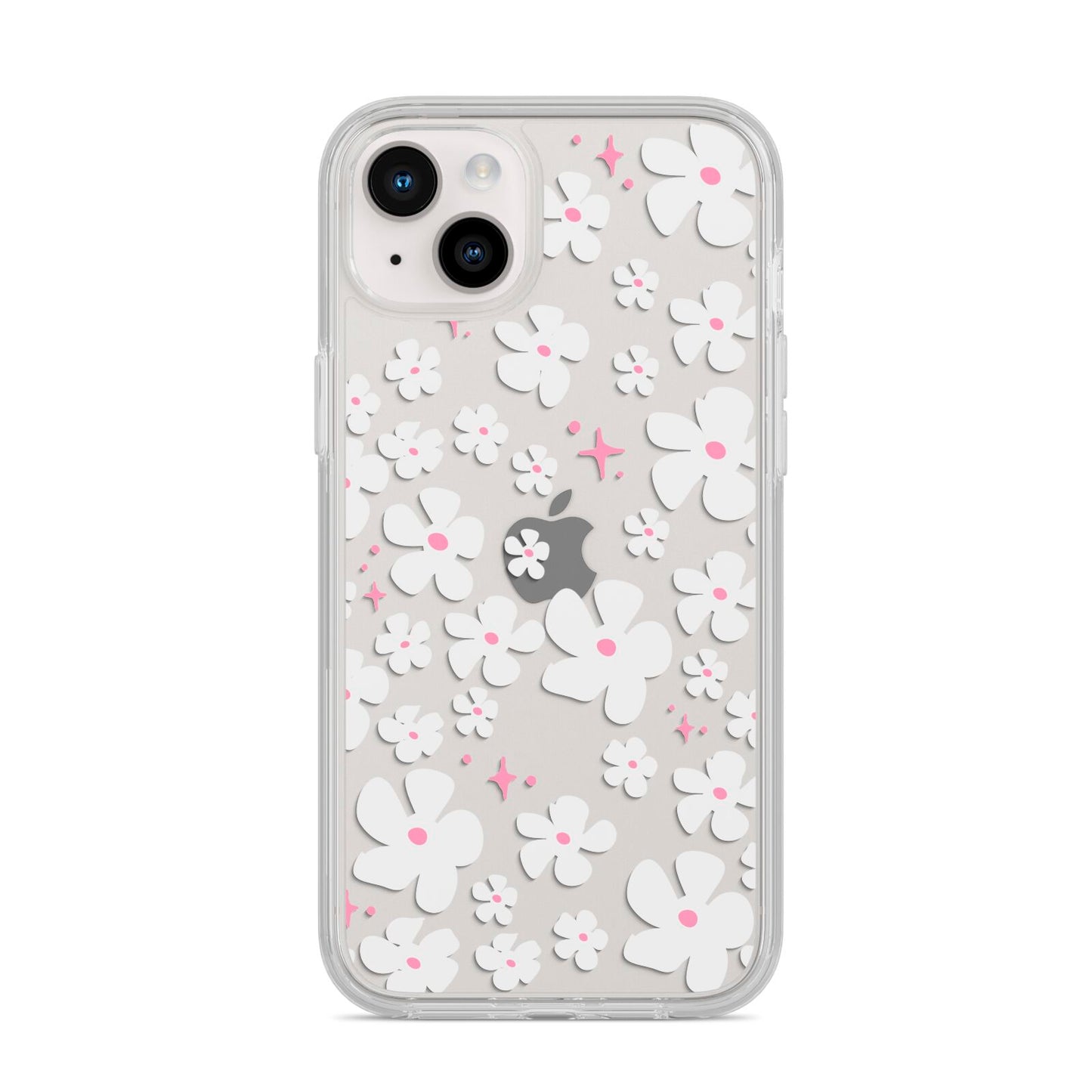 Abstract Daisy iPhone 14 Plus Clear Tough Case Starlight