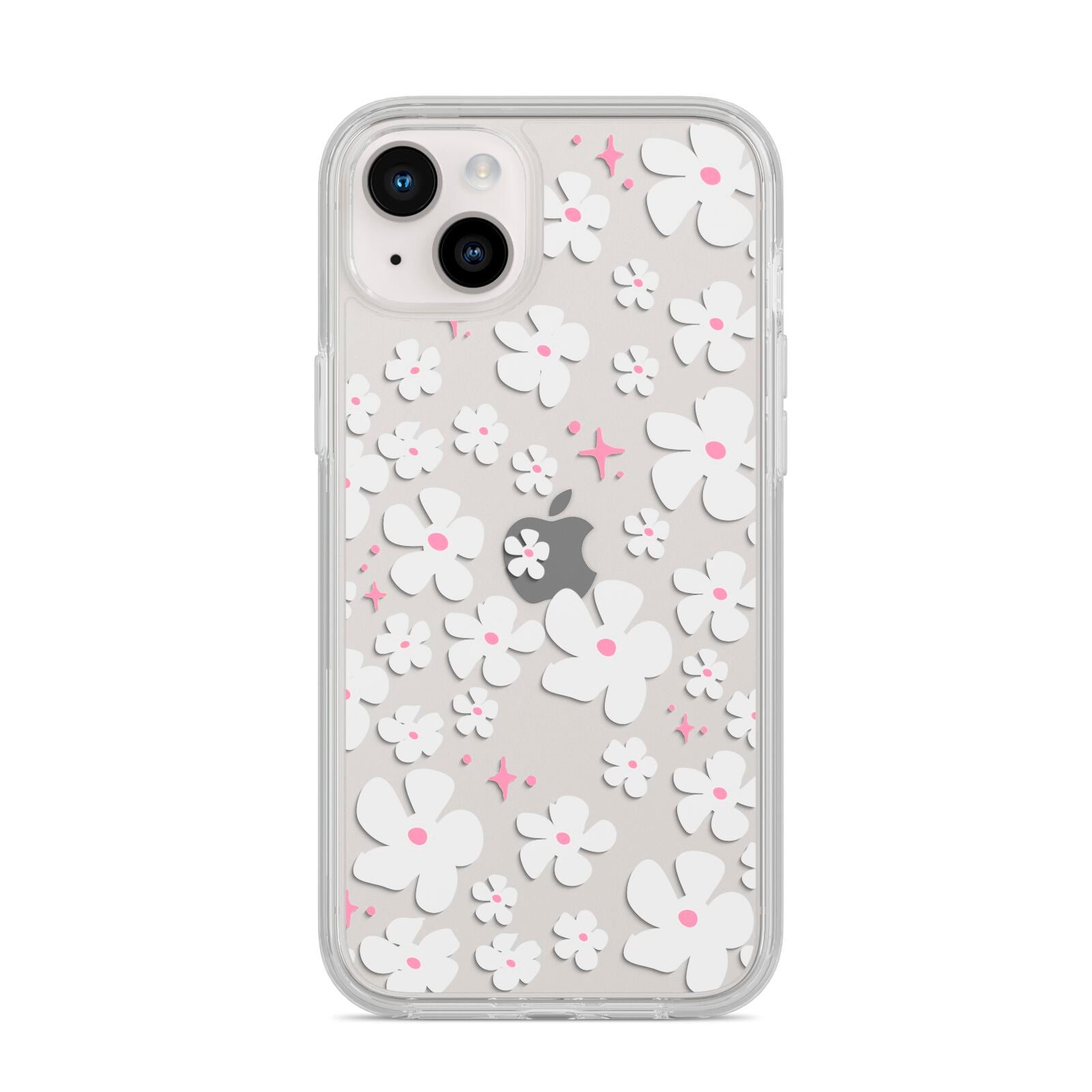 Abstract Daisy iPhone 14 Plus Clear Tough Case Starlight