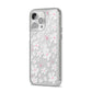 Abstract Daisy iPhone 14 Pro Max Clear Tough Case Silver Angled Image