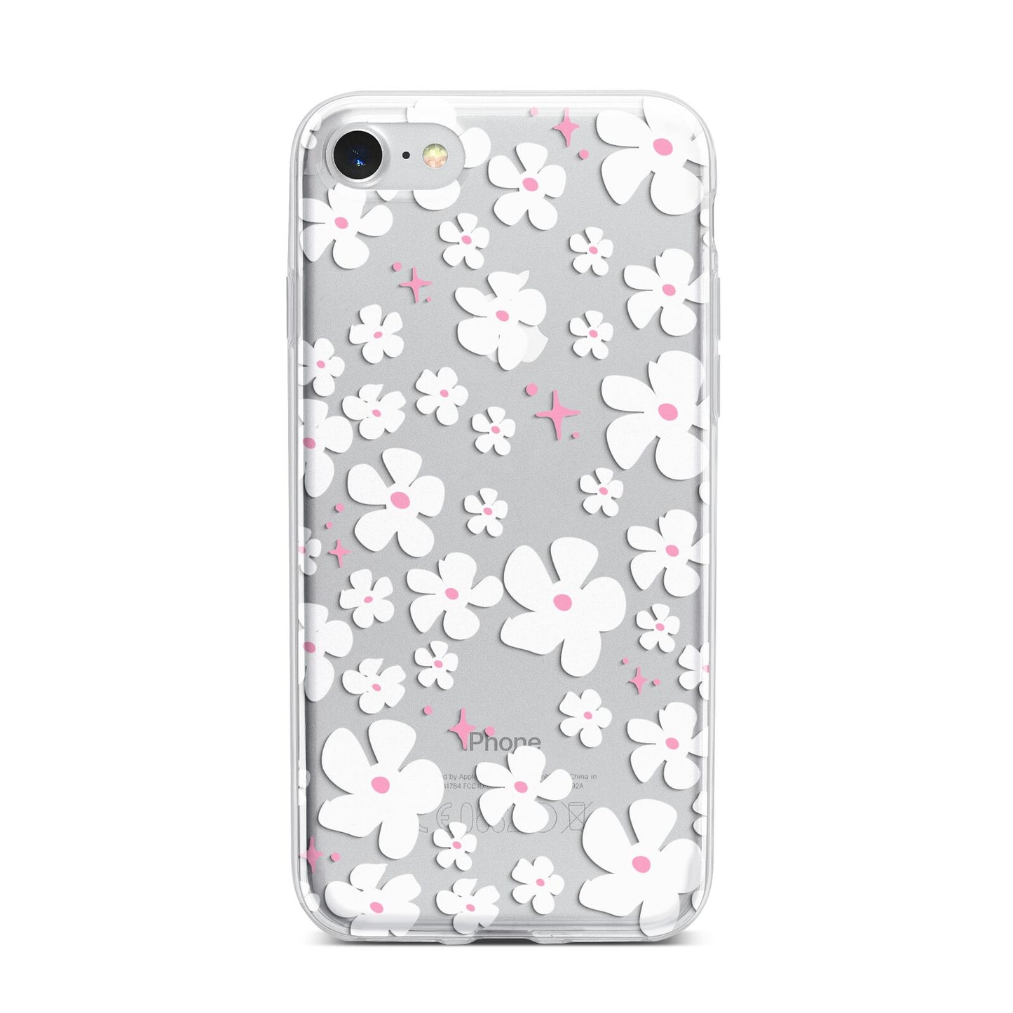 Abstract Daisy iPhone 7 Bumper Case on Silver iPhone