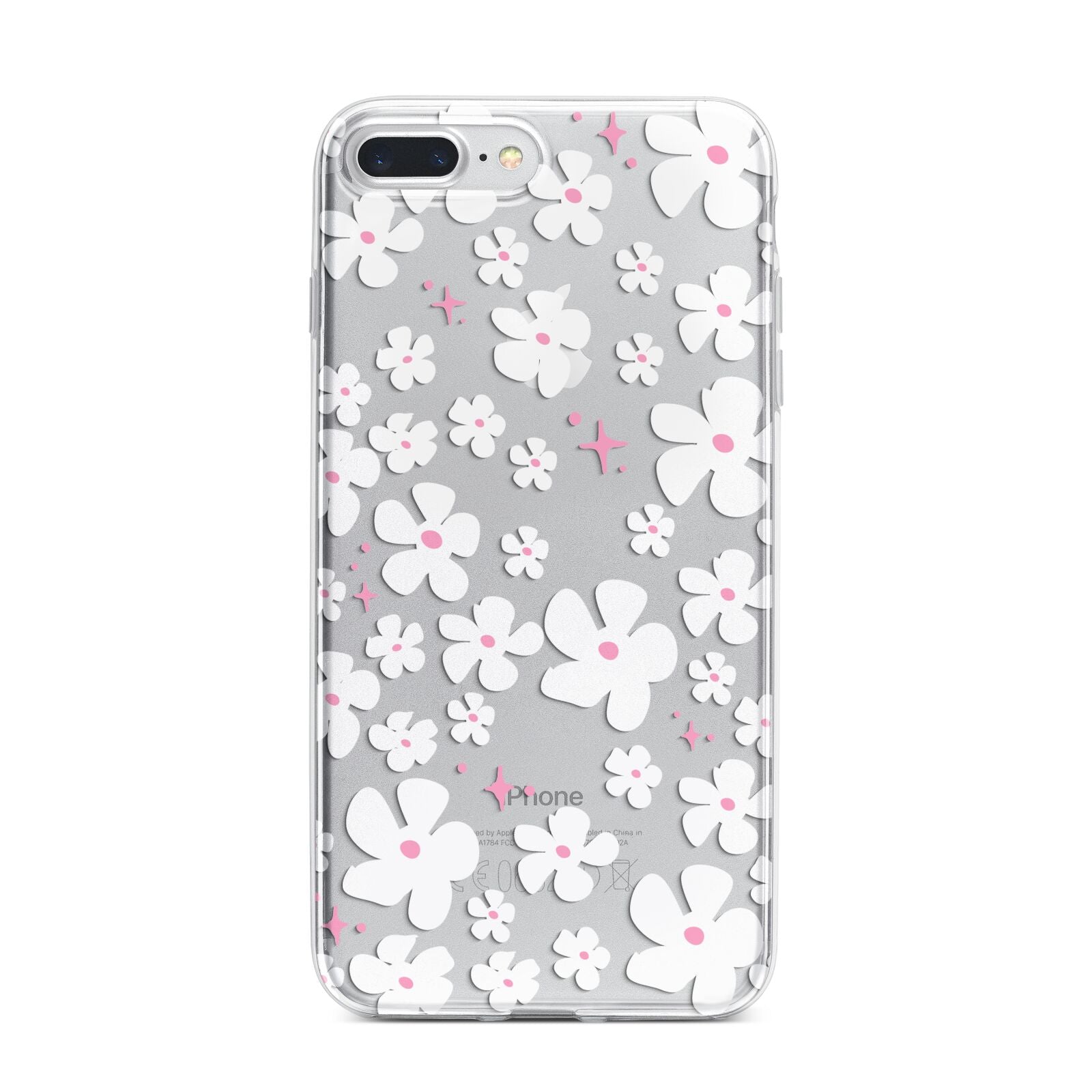 Abstract Daisy iPhone 7 Plus Bumper Case on Silver iPhone