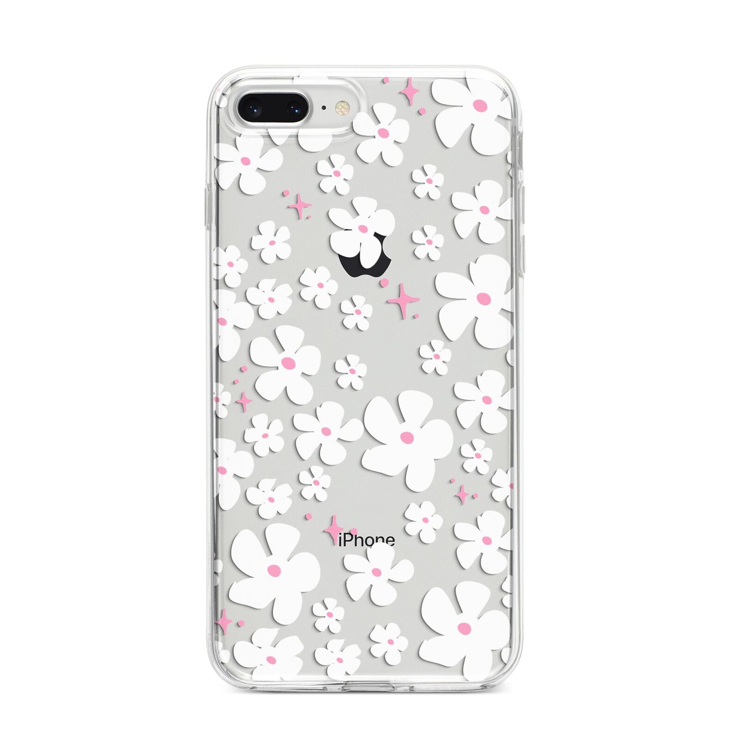 Abstract Daisy iPhone 8 Plus Bumper Case on Silver iPhone