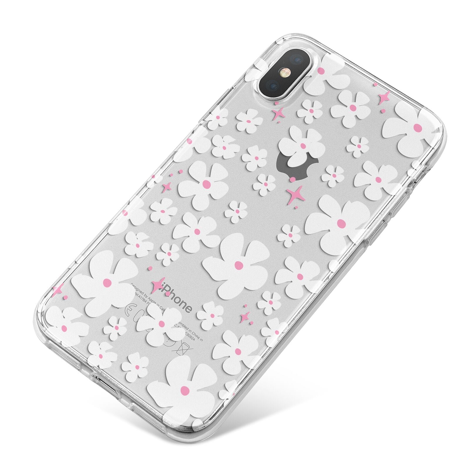 Abstract Daisy iPhone X Bumper Case on Silver iPhone