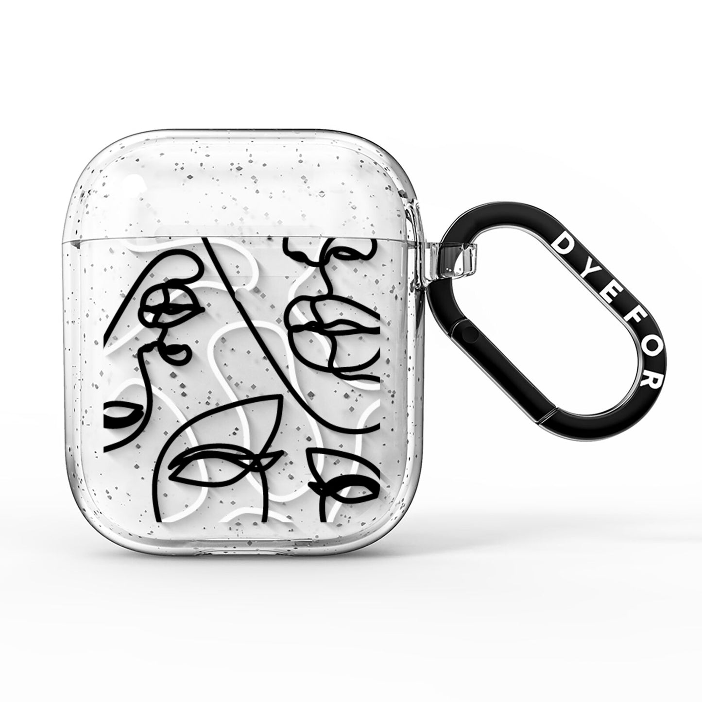Abstract Face AirPods Glitter Case