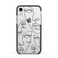 Abstract Face Apple iPhone XR Impact Case Black Edge on Silver Phone
