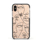 Abstract Face Apple iPhone Xs Impact Case Black Edge on Gold Phone