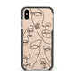 Abstract Face Apple iPhone Xs Max Impact Case Black Edge on Gold Phone