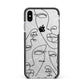 Abstract Face Apple iPhone Xs Max Impact Case Black Edge on Silver Phone