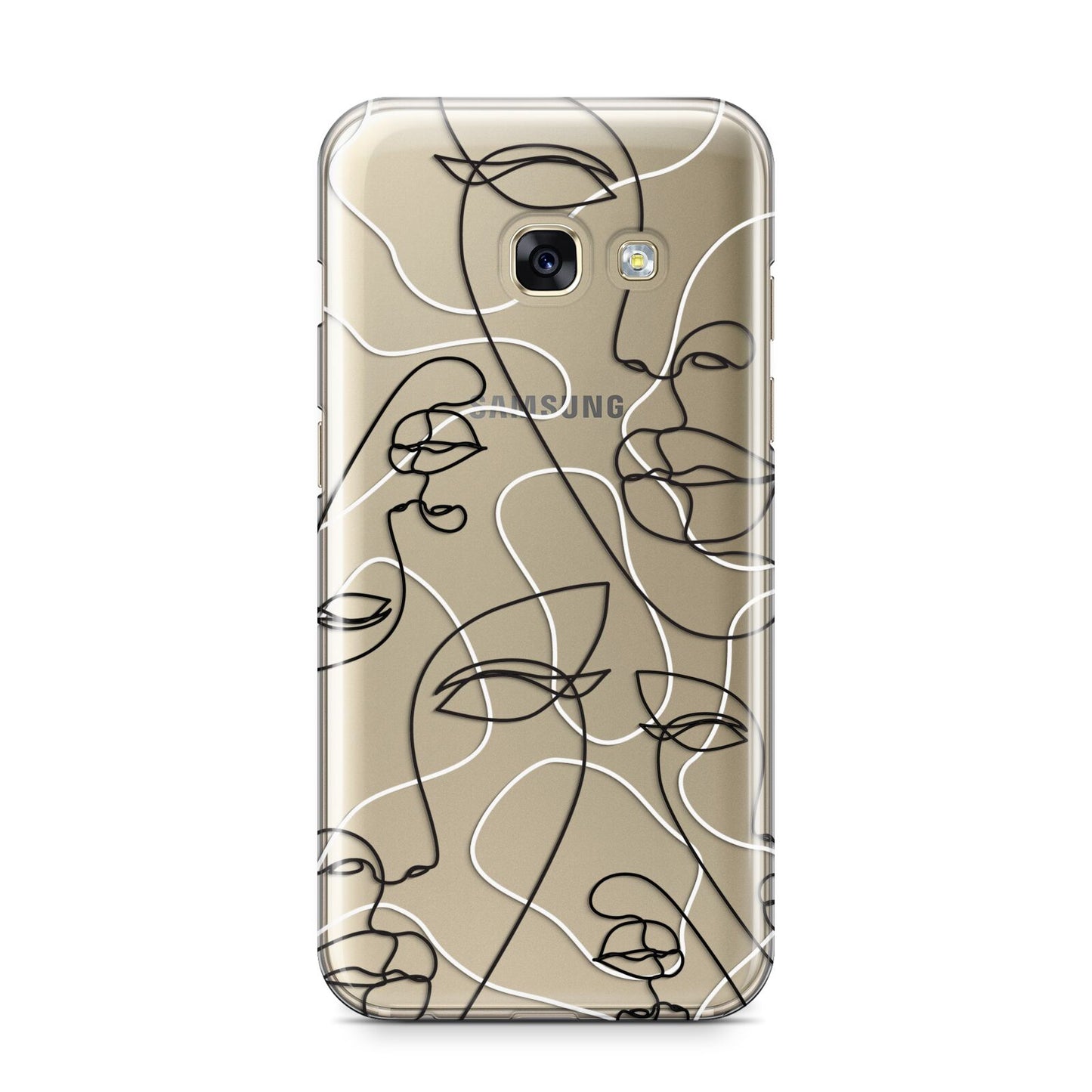 Abstract Face Samsung Galaxy A3 2017 Case on gold phone