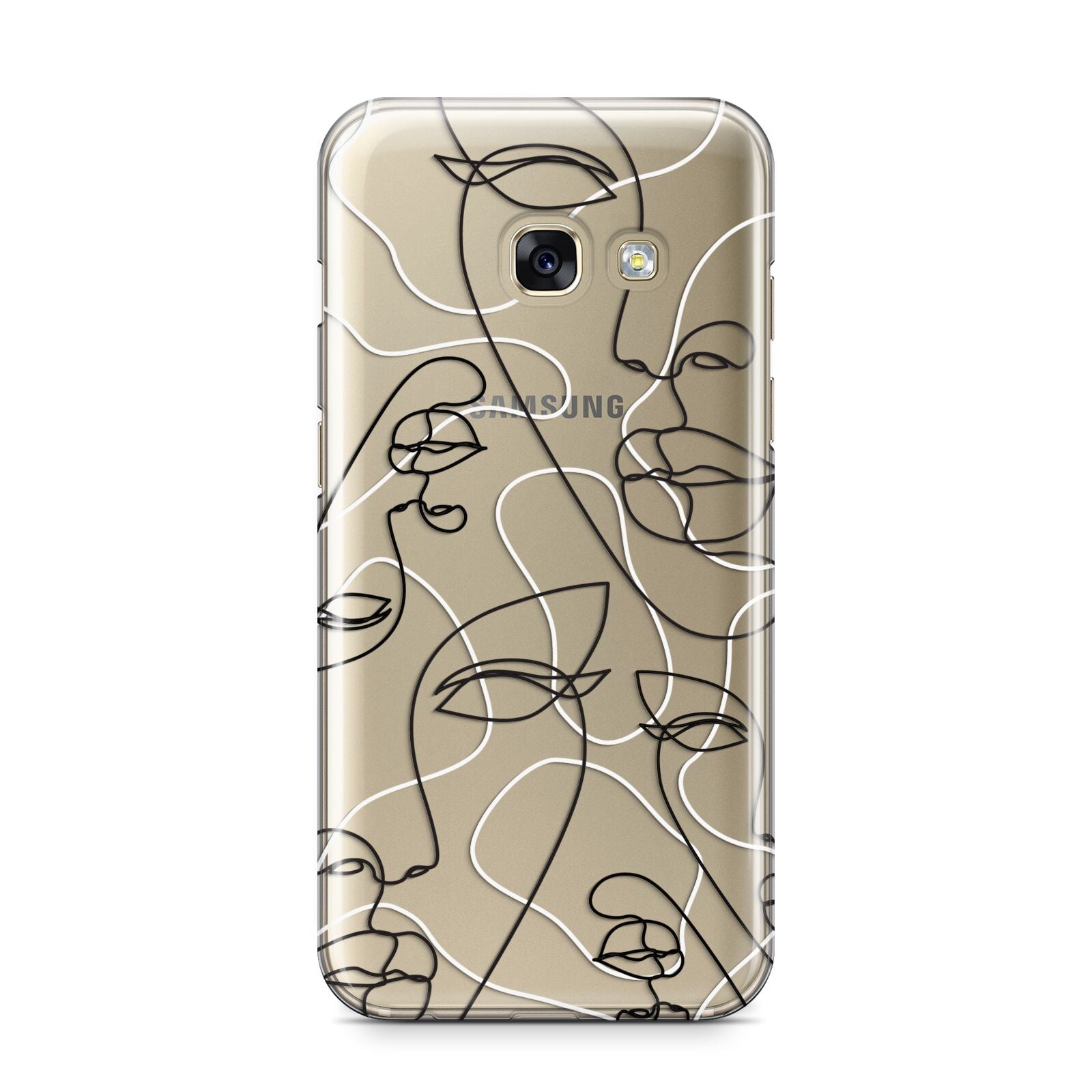 Abstract Face Samsung Galaxy A3 2017 Case on gold phone