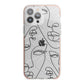Abstract Face iPhone 13 Pro Max TPU Impact Case with Pink Edges