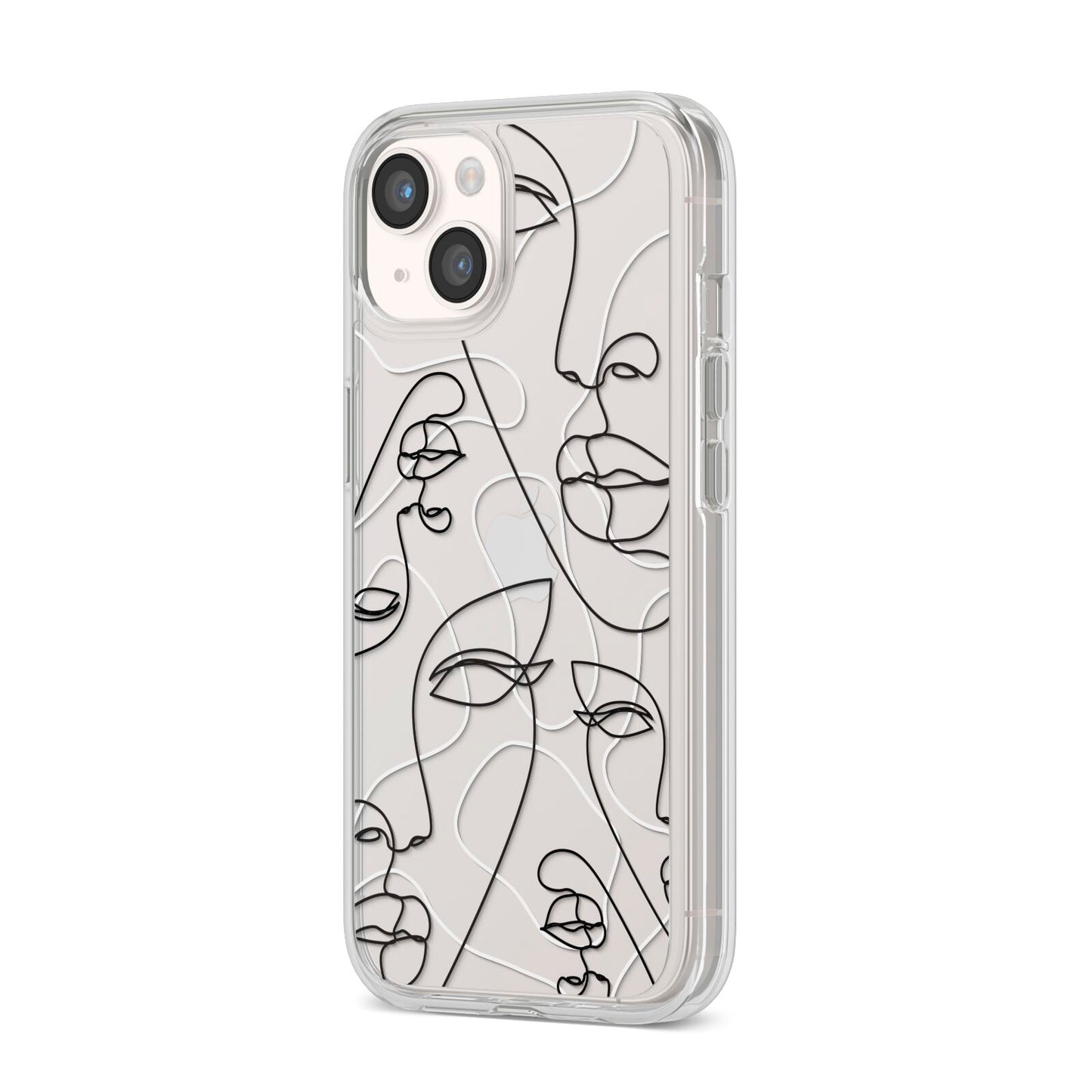 Abstract Face iPhone 14 Clear Tough Case Starlight Angled Image