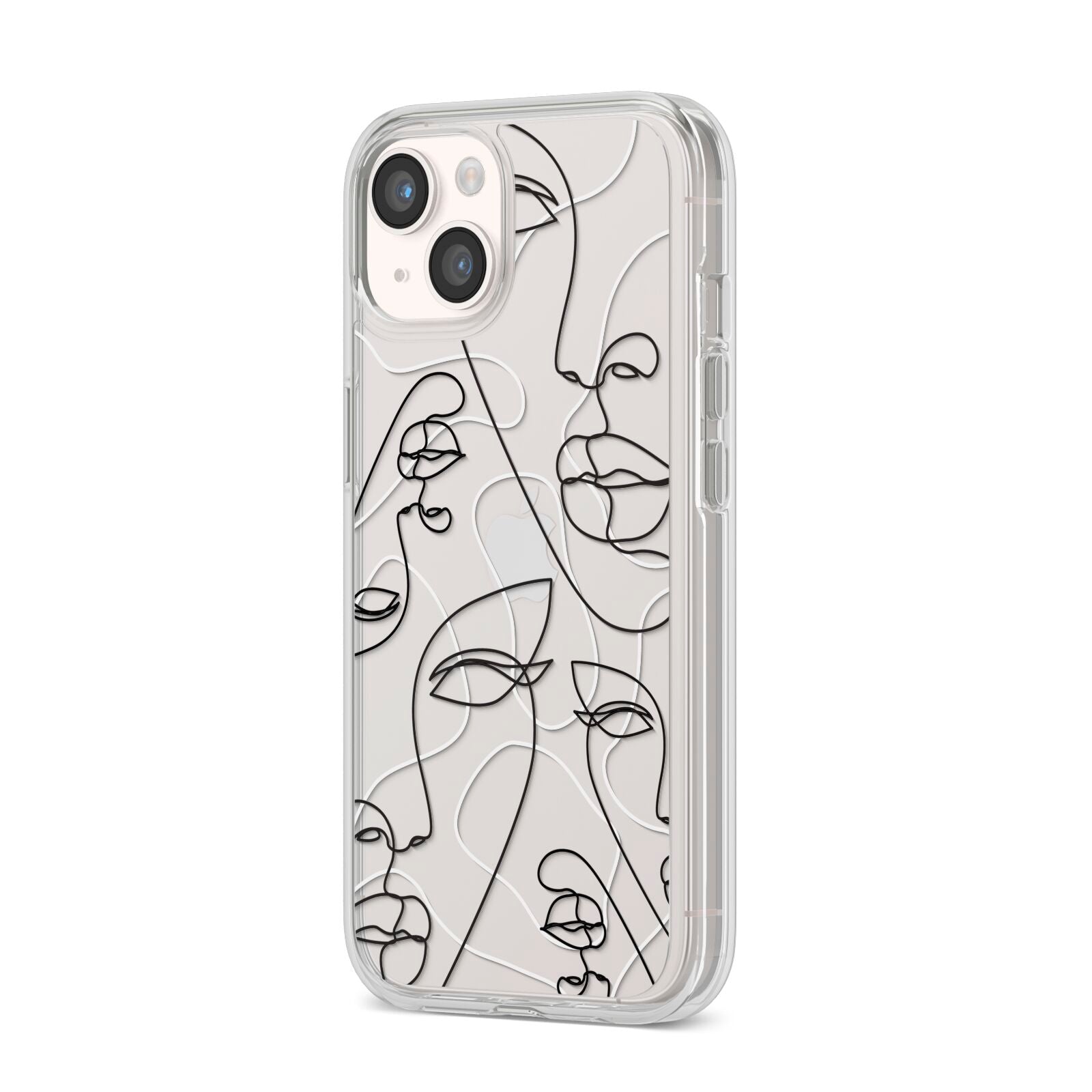 Abstract Face iPhone 14 Clear Tough Case Starlight Angled Image