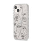 Abstract Face iPhone 14 Glitter Tough Case Starlight Angled Image