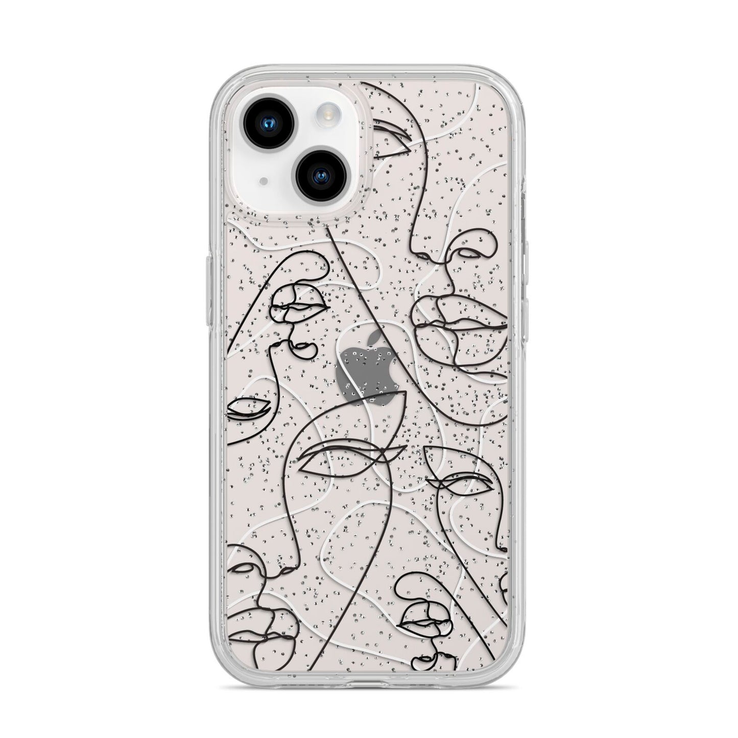 Abstract Face iPhone 14 Glitter Tough Case Starlight