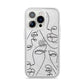 Abstract Face iPhone 14 Pro Clear Tough Case Silver