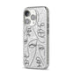 Abstract Face iPhone 14 Pro Glitter Tough Case Silver Angled Image
