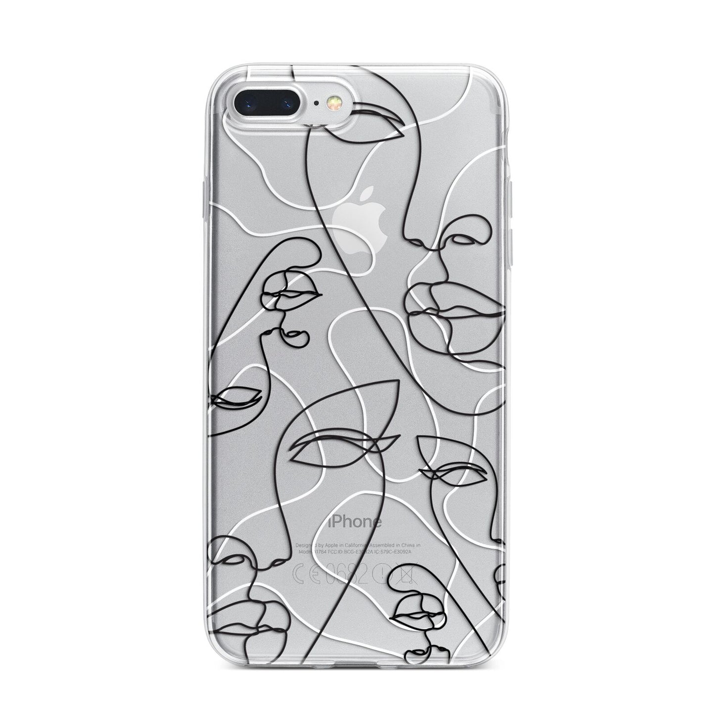 Abstract Face iPhone 7 Plus Bumper Case on Silver iPhone