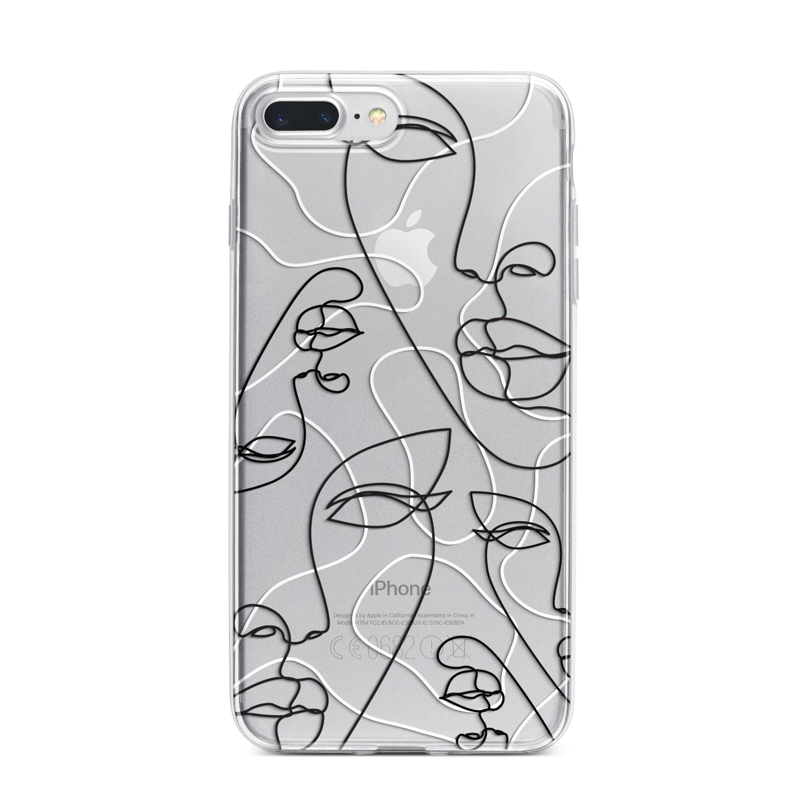 Abstract Face iPhone 7 Plus Bumper Case on Silver iPhone